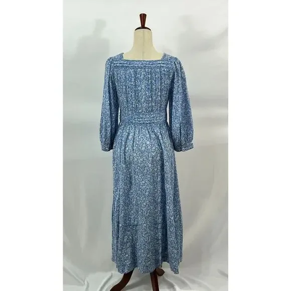DOEN Sz S Small Blue Garden Bloom Floral Minta Dress Organic Cotton Viscose NWT - Picture 7 of 11